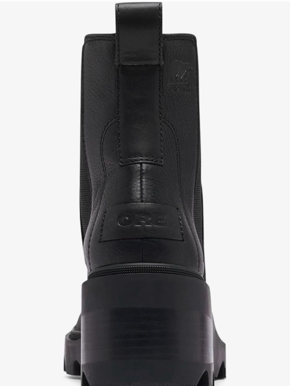 NWOT Sorel Black Leather Chelsea Lug Ankle Boots - Picture 5 of 8